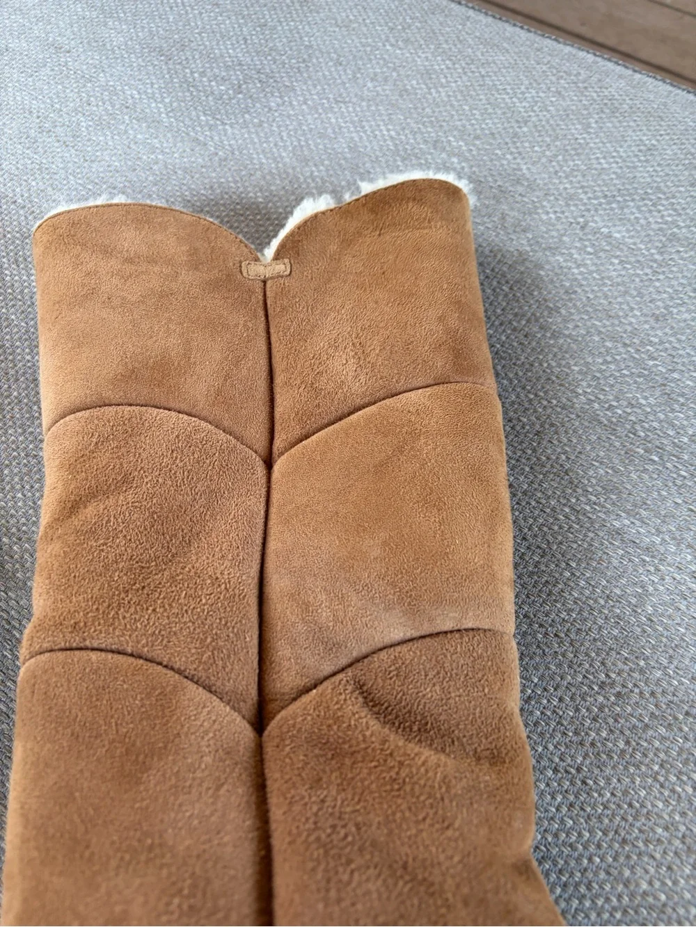 UGG Chestnut Tall Suede Shearling-Trim Boots- so good, size 7.5